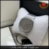 mh44 (1) ساعة قوتشي رجالية استيل فضي بمينا رمادي