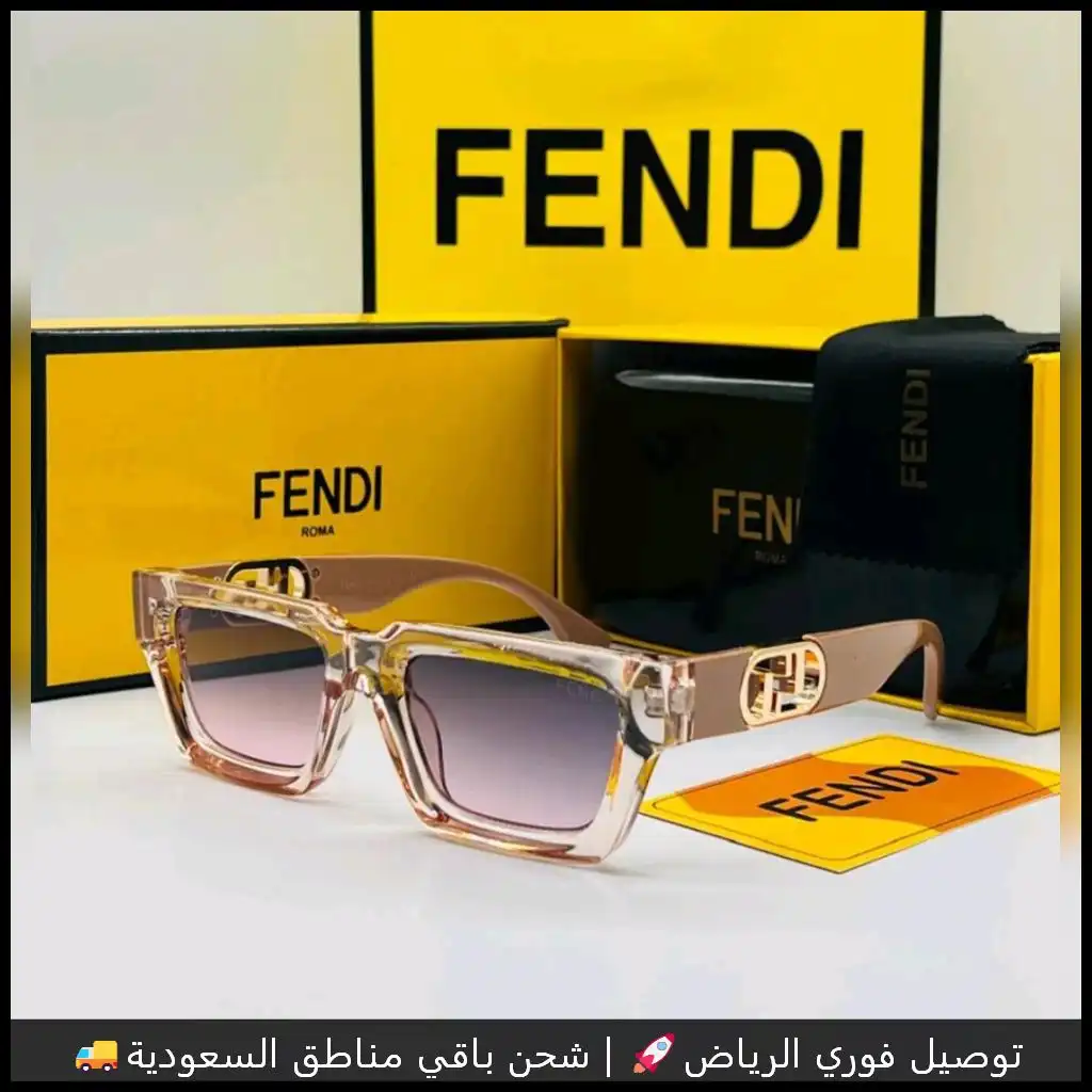 نظارات فندي نسائي 2025 بإطار شفاف أنيق