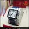 ساعة كارتير سانتوس جلد ازرق بمينا أبيض كلاسيكي