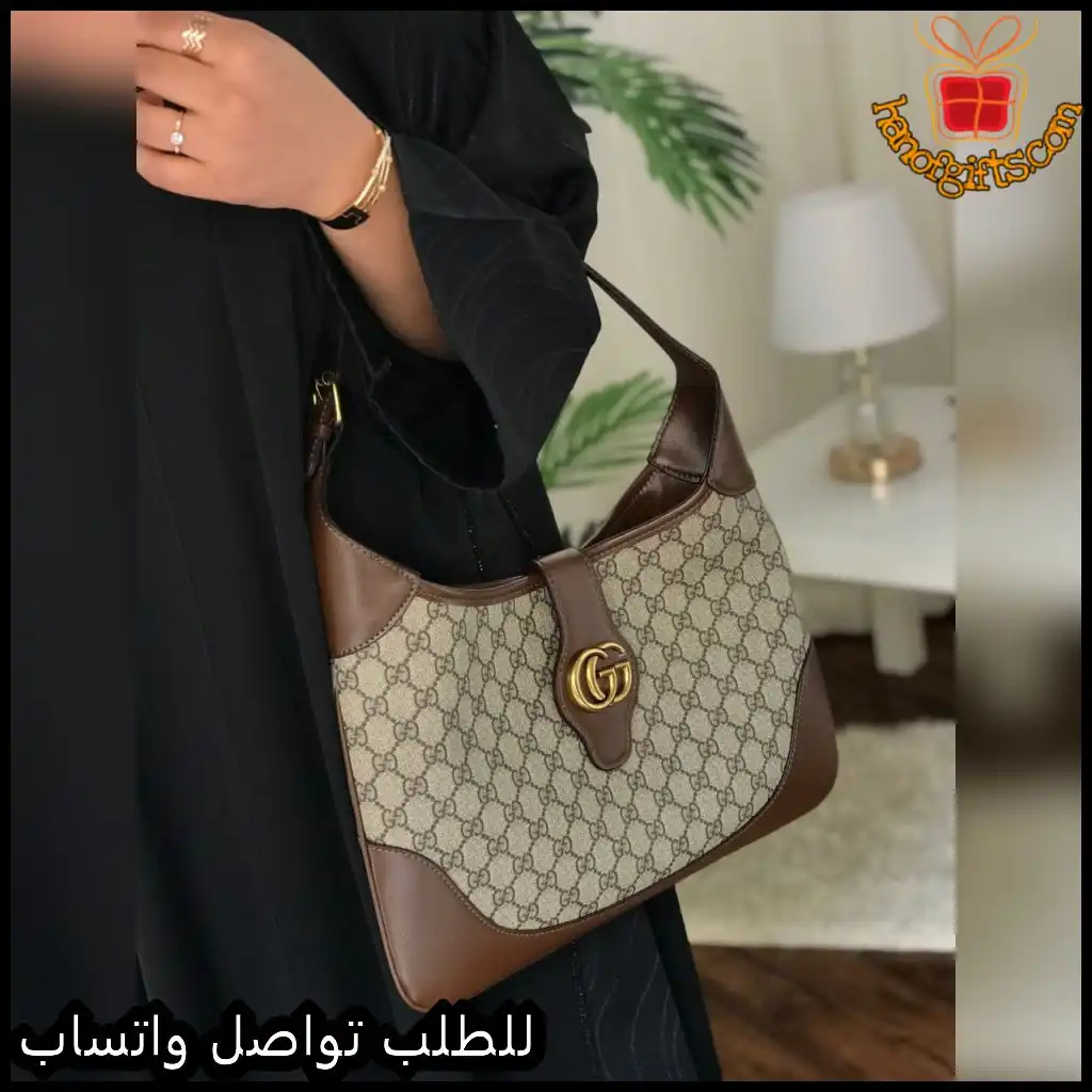 شنطة قوتشي بني مع نقشة GG