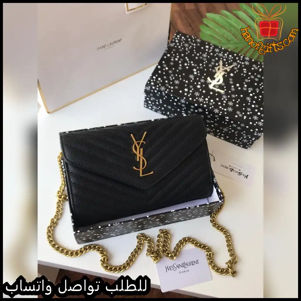 شنطة سان لوران سوداء مع سلسلة