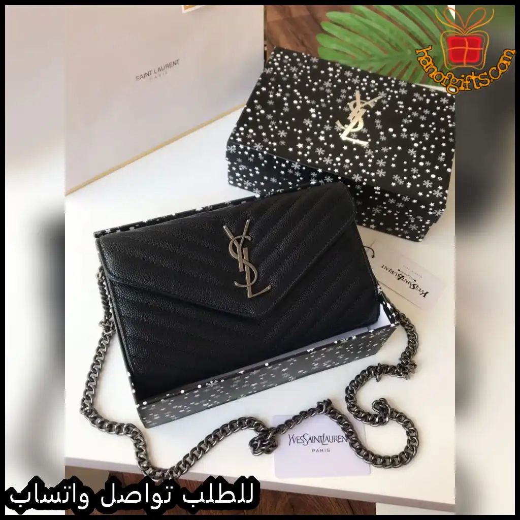 شنطة سان لوران سوداء مع سلسلة