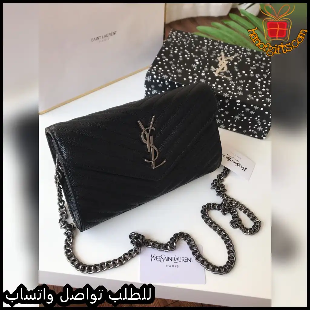 شنطة سان لوران سوداء مع سلسلة