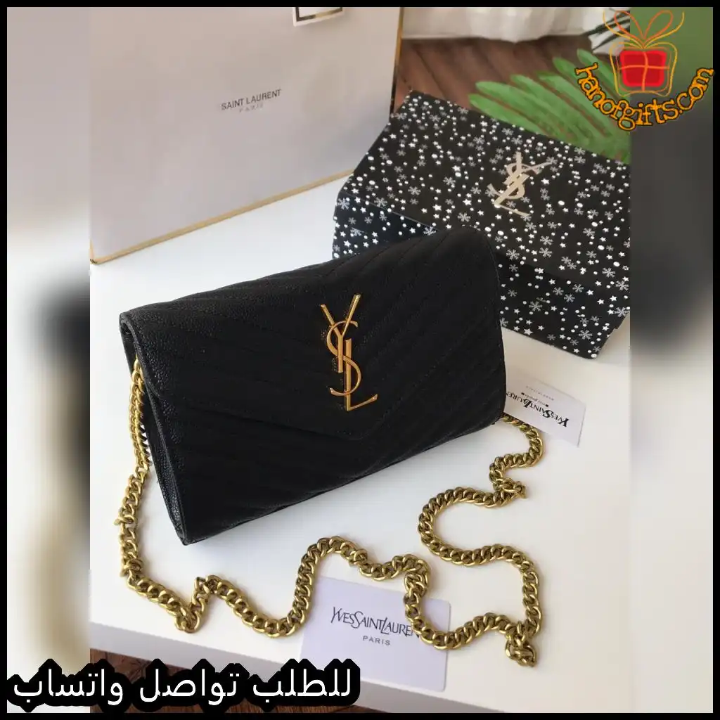 شنطة سان لوران سوداء مع سلسلة