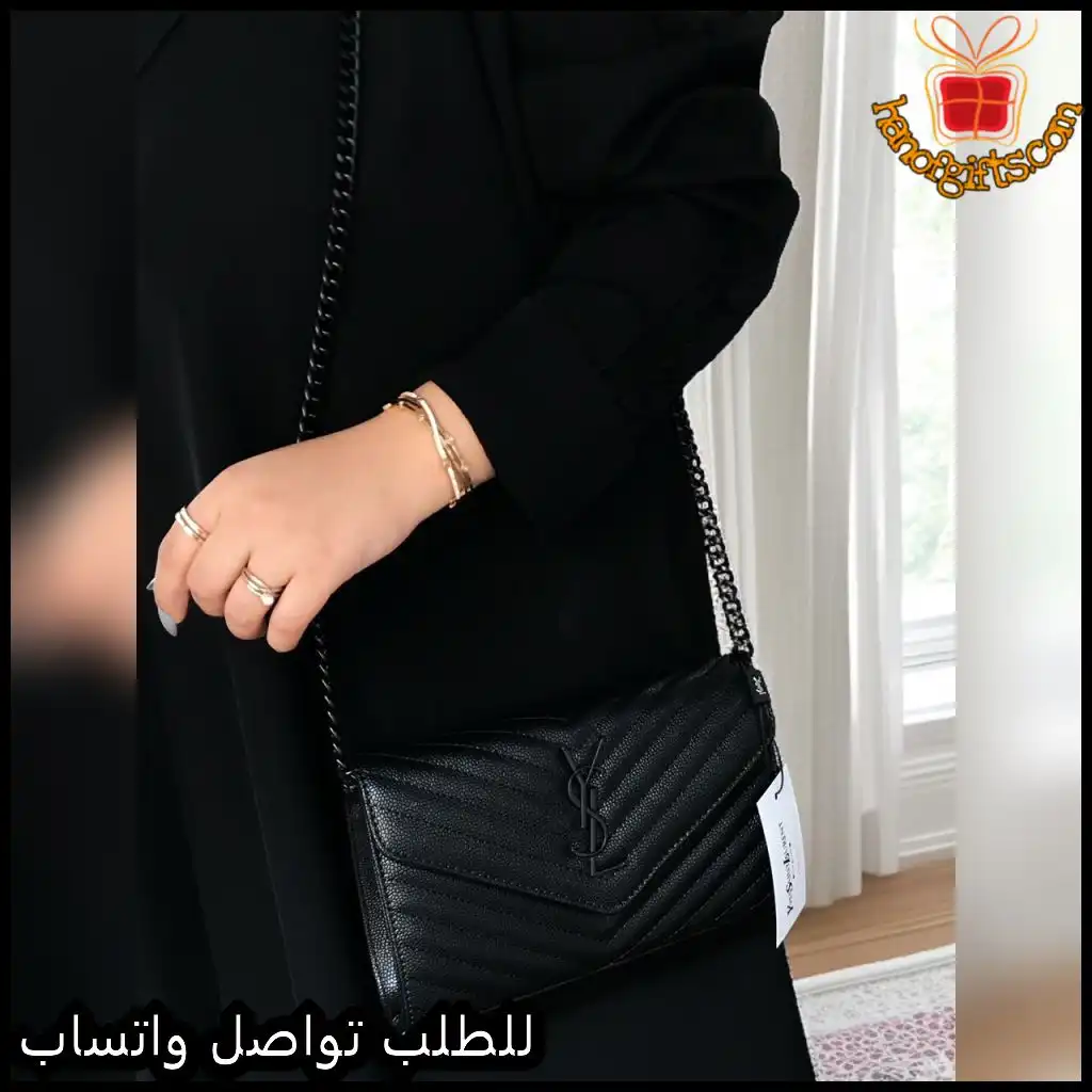 b2628 (9) شنطة سان لوران كروس سوداء بلوقو اسود