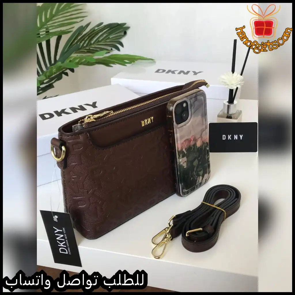 شنطة DKNY جلد بني