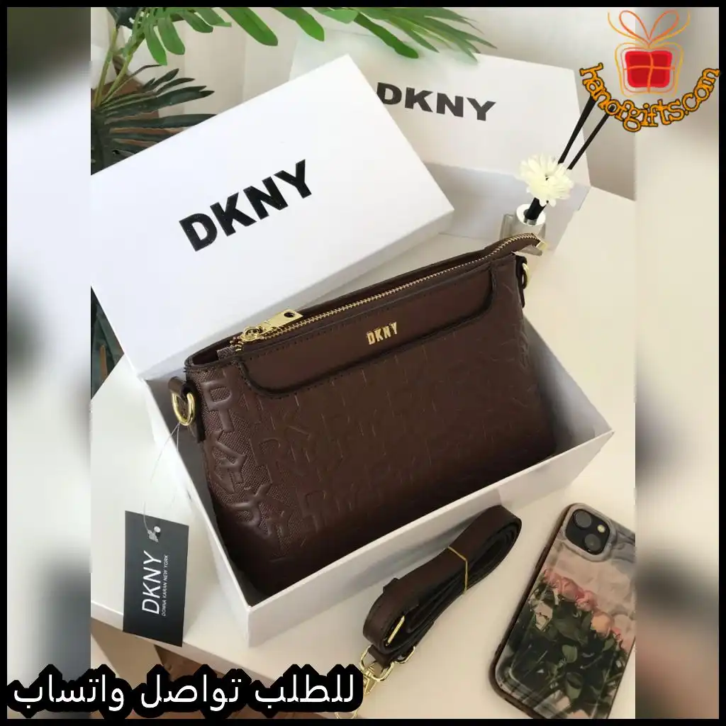 شنطة DKNY جلد بني