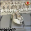 كعب جيمي شو أبيض مرصع باللؤلؤ
