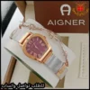 mg96 (10) ساعة Aigner نسائية بمينا بنفسجي وسير ستيل