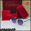نظارة Cartier بعدسات بنفسجية وإطار فضي
