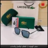 نظارات لاكوست مربعة معدنية رجالية سوداء