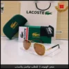 نظارات لاكوست Aviator ذهبية وعدسات بني