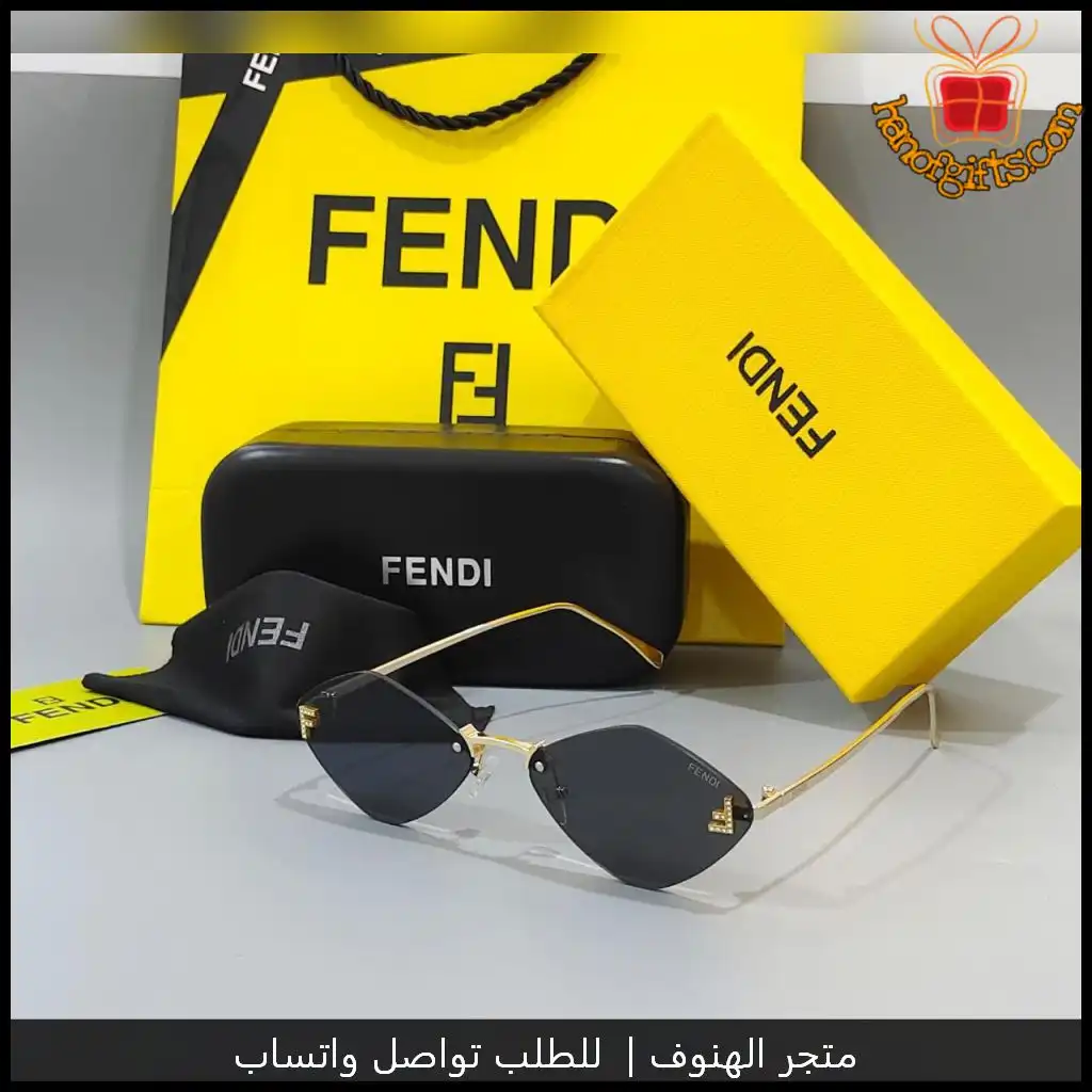 نظارات فندي Geometric Rimless نسائية موديل عين القطة