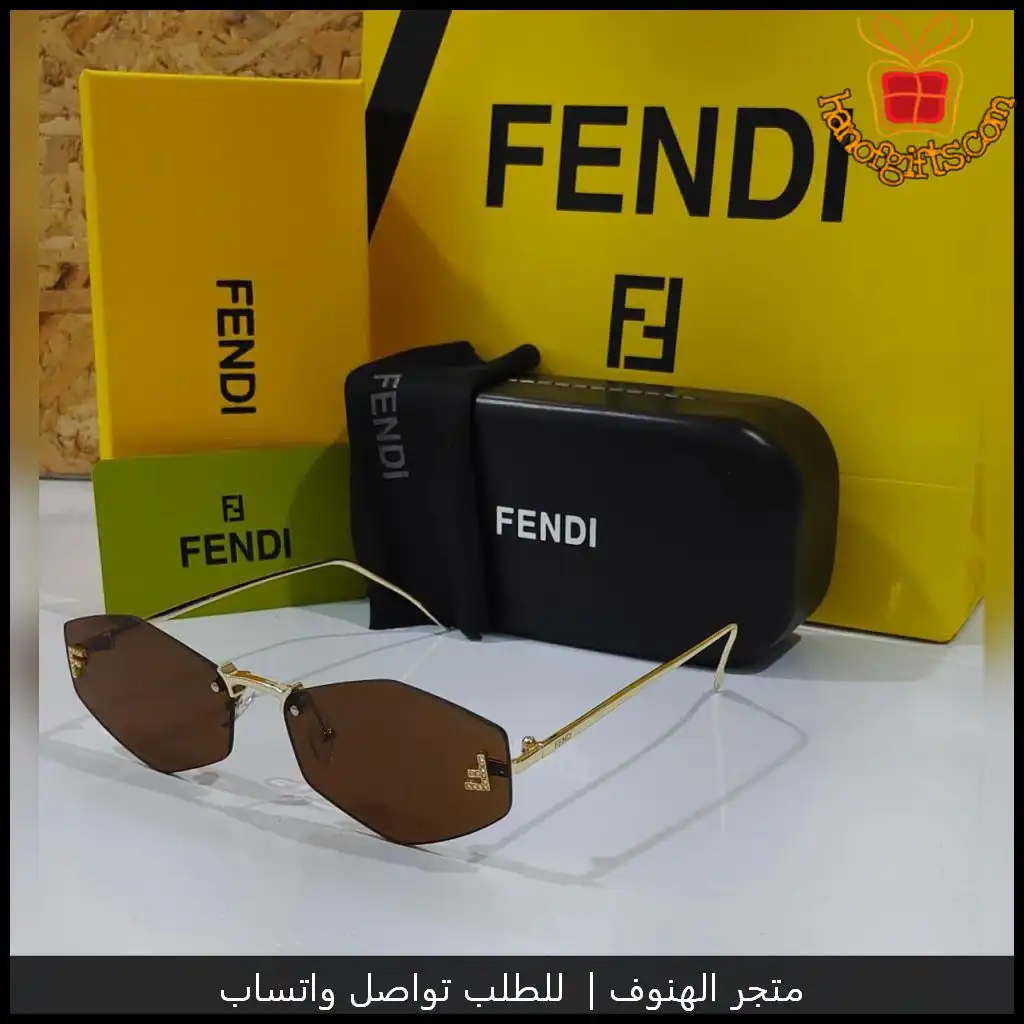 mi13 (2) نظارات فندي نسائية Geometric بنية بدون اطار