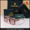 نظارات شانيل نسائية مربعة وردية اطار بيج