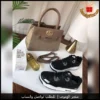 طقم قوتشي نسائي شنطة بني فاتح مع شوز Nike