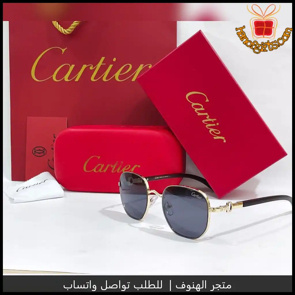 نظارات كارتير رجالية عدسات سوداء دائرية