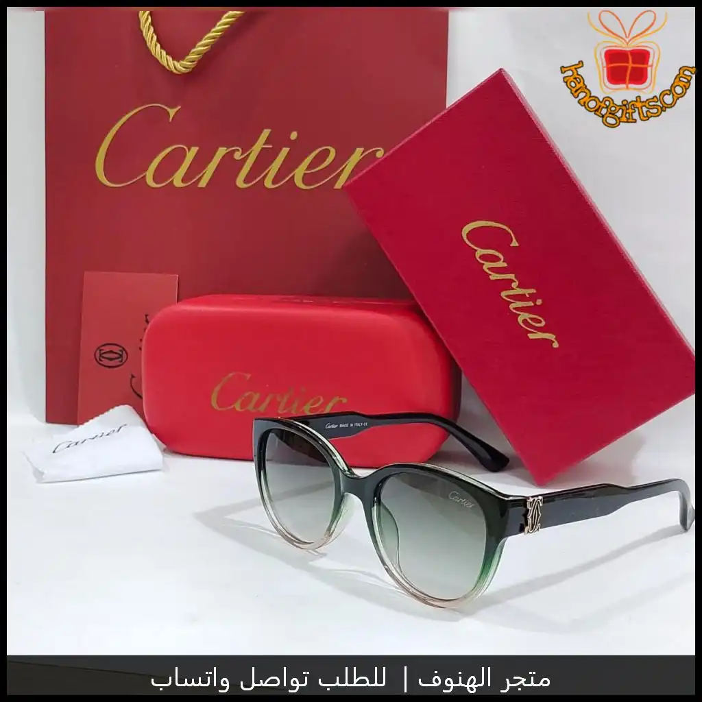 نظارات كارتير نسائية اطار متدرج اسود × أخضر × بيج