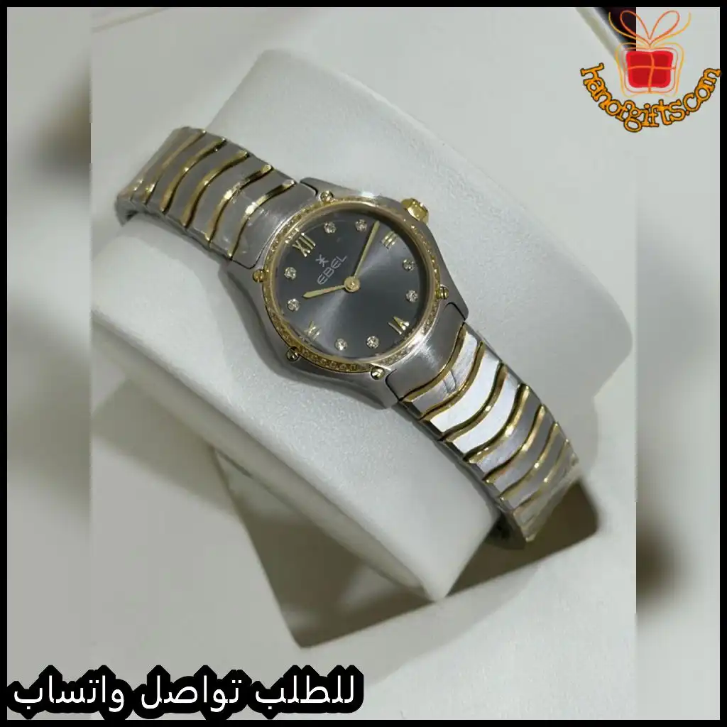 ساعة إيبيل نسائية بمينا رمادي مع فصوص