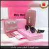 نظارات ميو ميو نسائية سوداء ولمسات ذهبية