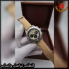ساعة بريتلينغ بمينا كريمي وعدادات سوداء