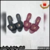 كعب شانيل 5 سنت جلد فاخر باللون الأسود والعنّابي