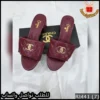 كعب شانيل 5 سنت جلد فاخر باللون الأسود والعنّابي