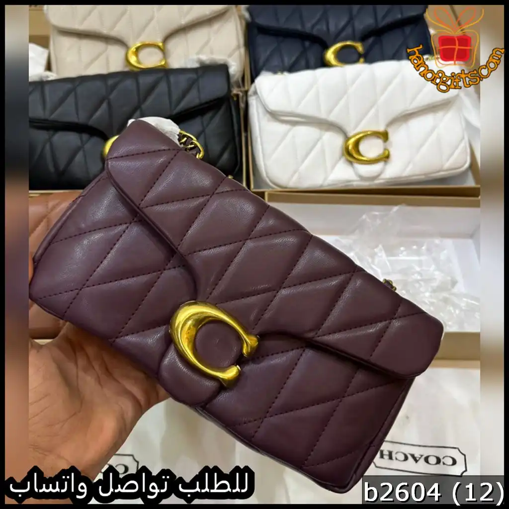 شنطة Coach نقش C لون عنابي