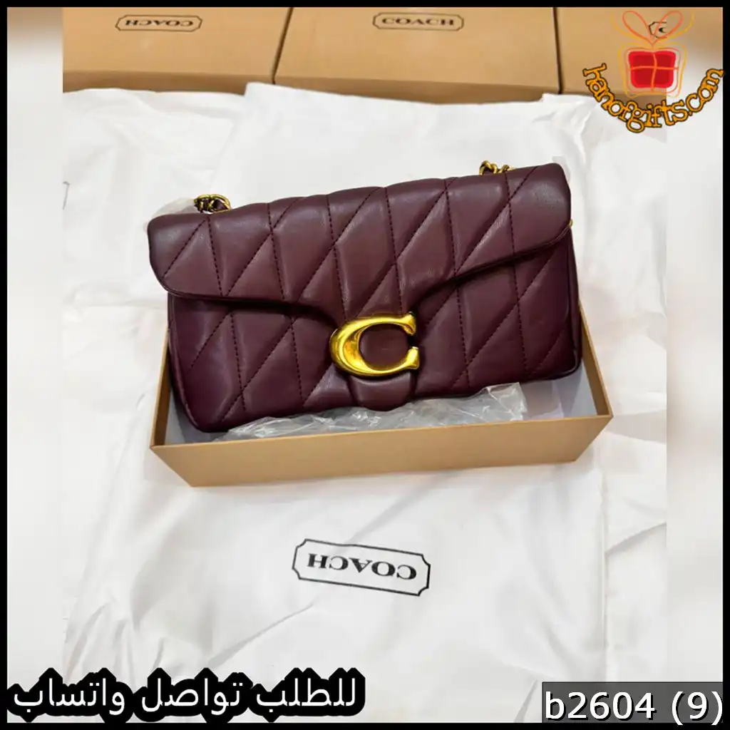 شنطة Coach نقش C لون عنابي