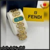 ساعة فندي نسائية بسوار ذهبي ومينا فيروزي