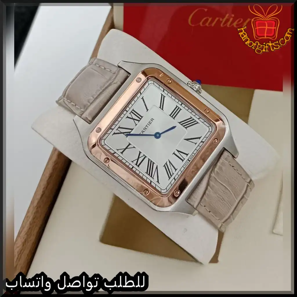 ساعة كارتير سانتوس رجالية نحاسي مع سير بيج جلد