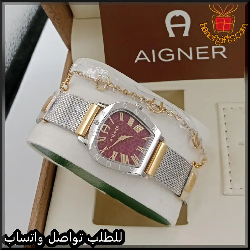 ساعة آقنر النسائية بمينا عنابي