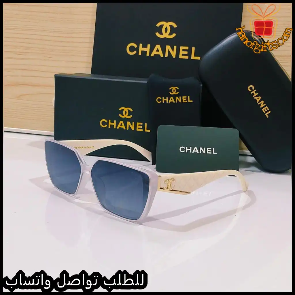 نظارات شانيل نسائية بإطار أبيض