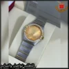 ساعة أوميغا نسائية بمينا ذهبي بالفصوص