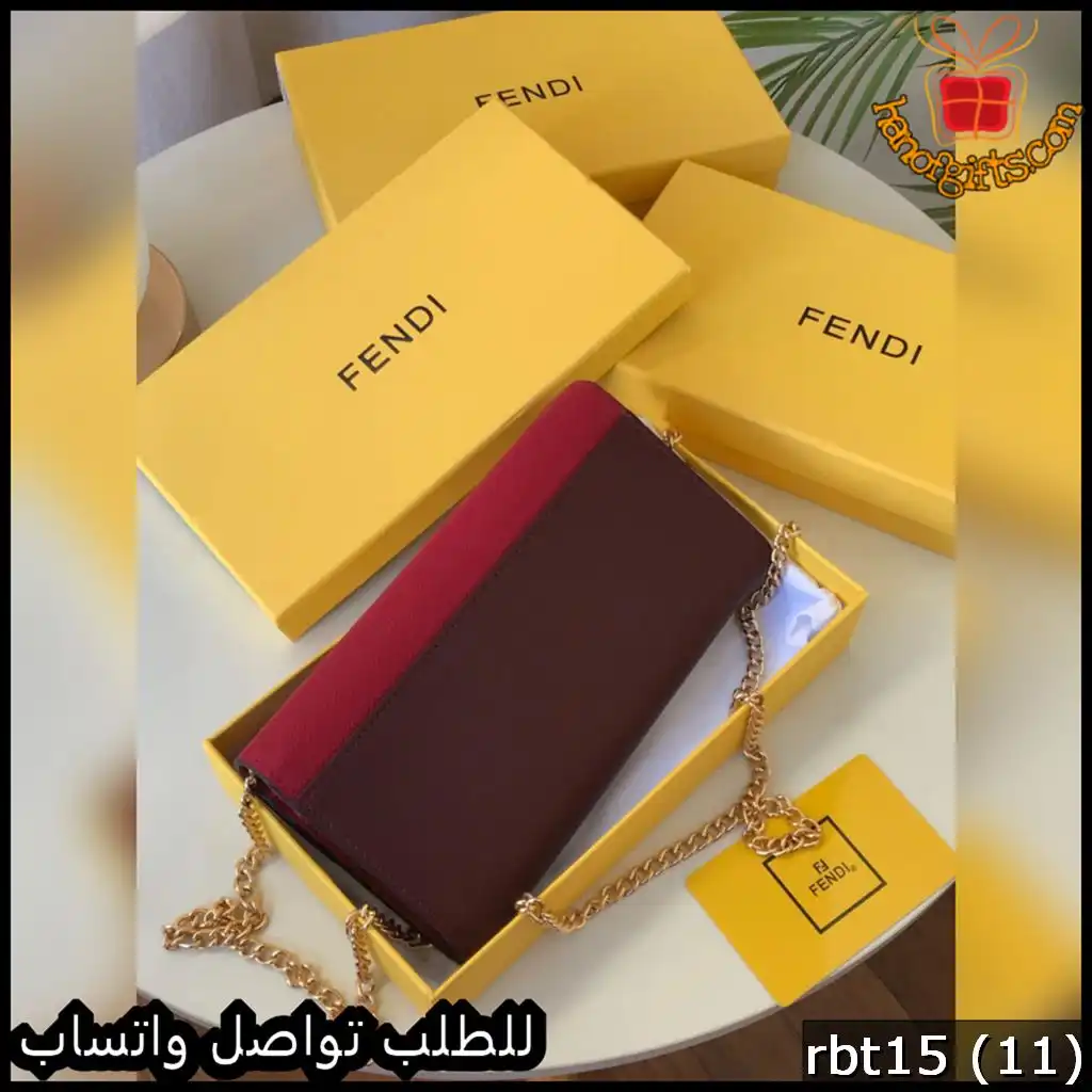 شنطة فندي صغيرة عنابي ووردي غامق