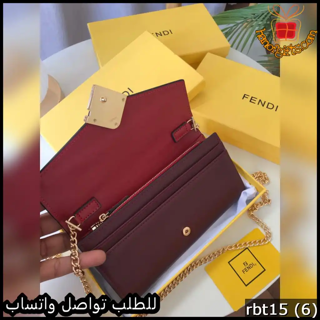 شنطة فندي صغيرة عنابي ووردي غامق