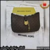 rbt27 (13) شنطة مايكل كورس منقوشة بني غامق