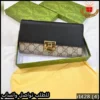 شنطة قوتشي نقشة GG جلد أسود مع بيج