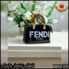 شنطة فندي سوداء لامعة بشعار أبيض