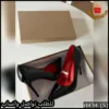 كعب ستيلتو أسود ببطانة حمراء