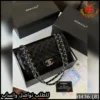 شنطة شانيل كلاسيكية سوداء بلوقو فضي