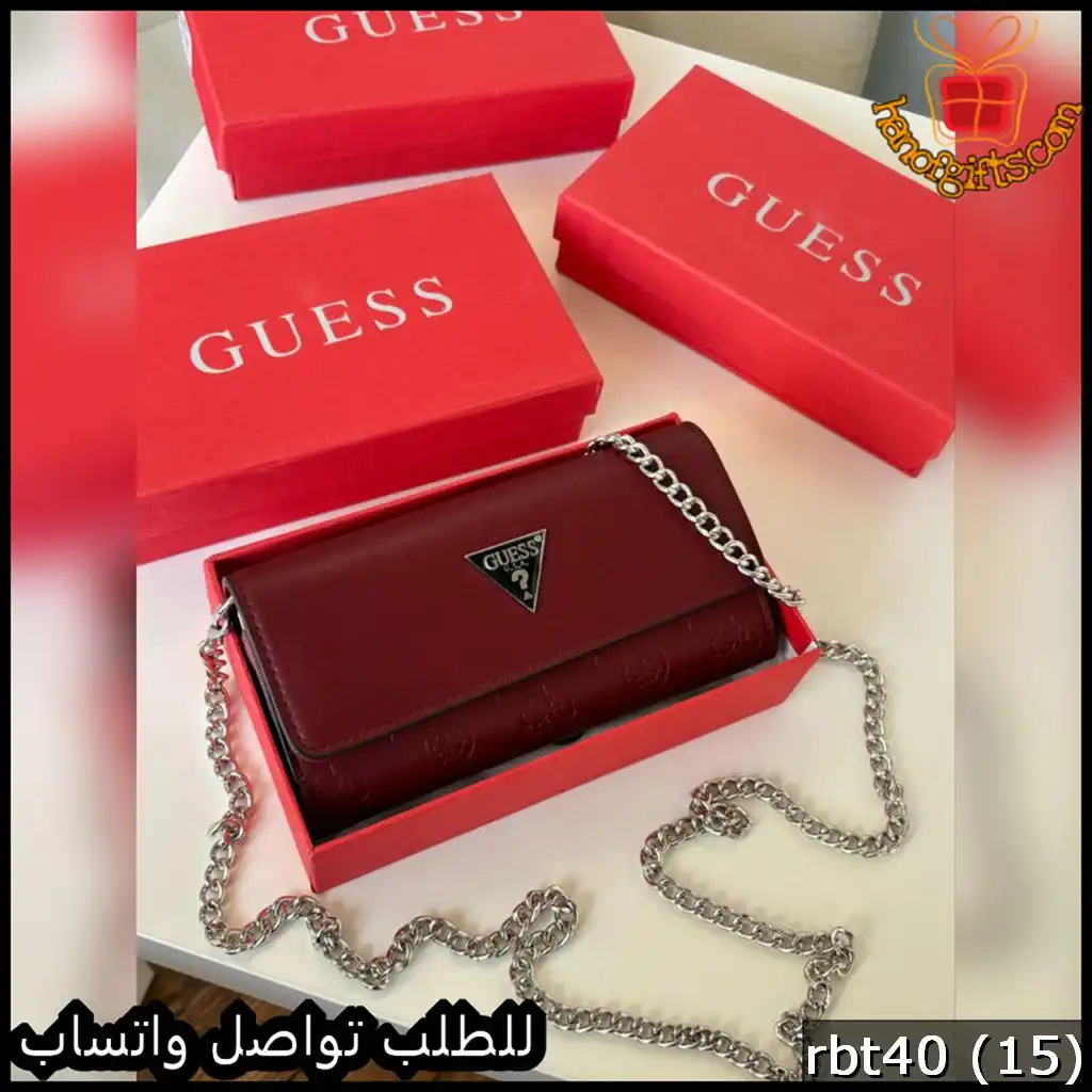 محفظة Guess Burgundy Classic عنابي داكن