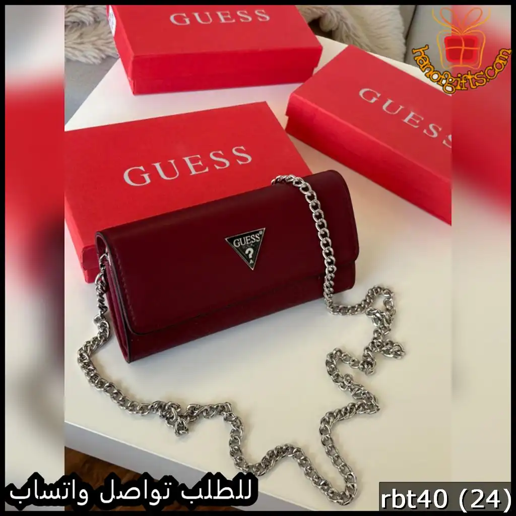 محفظة Guess Burgundy Classic عنابي داكن