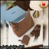 شنطة برادا بني فاتح مع ملحقات الماركة