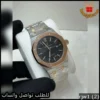ساعة أوديمار اوتوماتيك رجالي بمينا أسود وإطار ذهبي روز