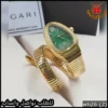 ساعة بلغاري النسائية ذهبية مينا اخضر بتصميم الثعبان