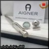 wy50 (3) قلم وكبك Aigner لون فضي لامع