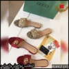 سليبر قوتشي بنقشة GG بيج منقوش و عنّابي مخملي