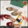 سليبر قوتشي بنقشة GG بيج منقوش و عنّابي مخملي