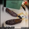 حذاء قوتشي لوفر مخملي بلون بني شوكولاته